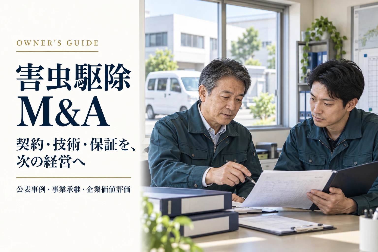 害虫駆除 M&Aで契約・技術・保証の承継を検討する経営者と現場責任者